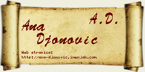 Ana Đonović vizit kartica